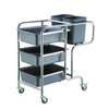 Hotel Stainless Steel Collection Cart Kitchen Service Trolley