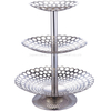 Hotel Restaurant Buffet Display Stainless Steel Three Layers Hole Pattern Fruit Plate