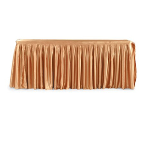 Good Quality Hotel Restanrant Wedding Party Banquet Table Skirting With Velco Polyester Table Linen Table Skirts Steps for Decoration