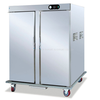 Hotel Kitchen Equipment Mobile Electric Food Warmer Cabinet Trolley with Two Doors