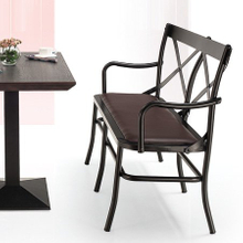 Hotel Restaurant Steel Chair Long Chairs PU Leather Iron Chair