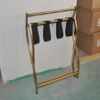 Hotel travel guestroom golden luggage rack stand 