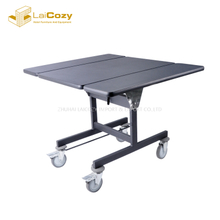Hotel wooden folding restaurant rectangle hot food room service trolley 