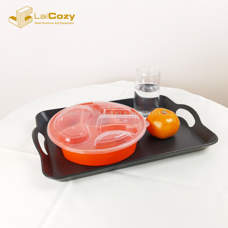 Colorful Durable Stackable ABS Restaurants Food Serving Trays
