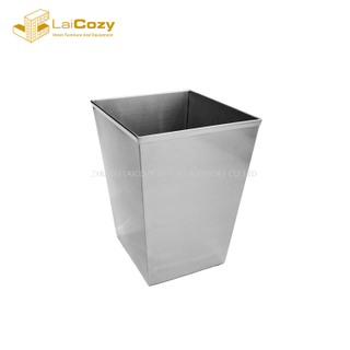 Guestroom Square Design Stainless Steel Indoor Metal Dustbins