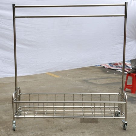 Housekeeping wheeled stainless steel garment cart for hotel