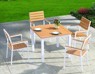 Outdoor Furniture Aluminium And WPC Table And Chairs