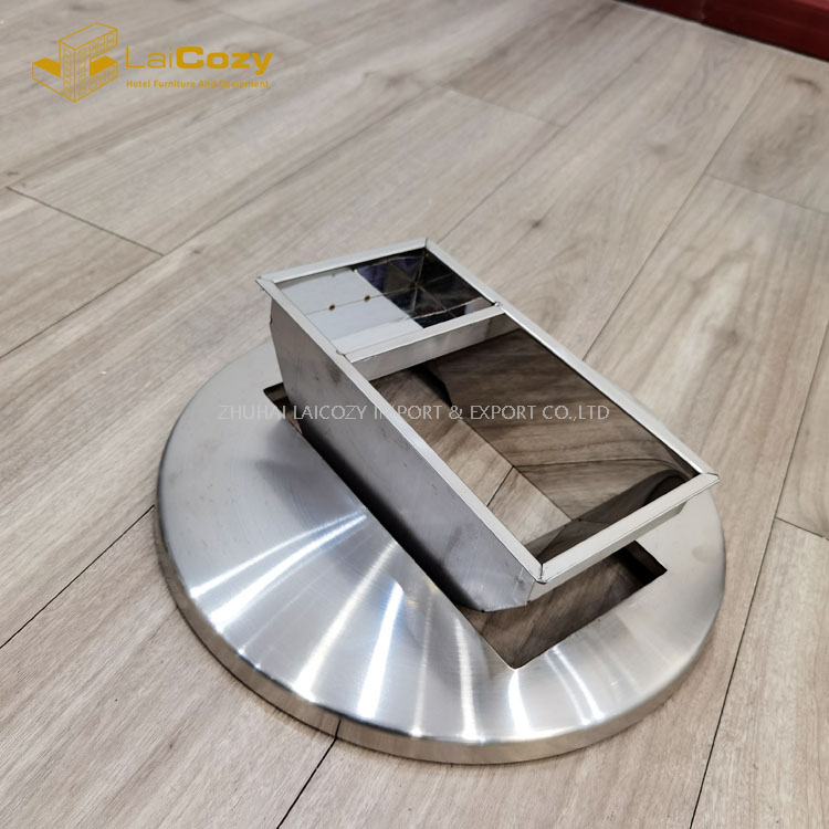 Hotel lobby stainless steel indoor metal dustbins with ashtray