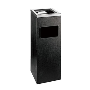 Hotel lobby black coating indoor metal dustbins ashtray 