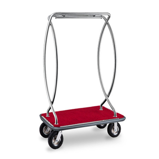 304 Stainless Steel Wheeled Brushed Hotel Bellman Cart 