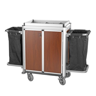 Hotel Laundry Aluminum Housekeeping Cleaning Cart with Door
