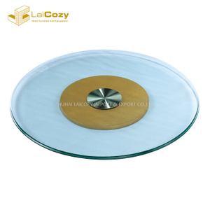 Customized Size Lazy Susan D90cm 12mm Round Tempered Glass for Hotel Restaurant Banquet Dining Table
