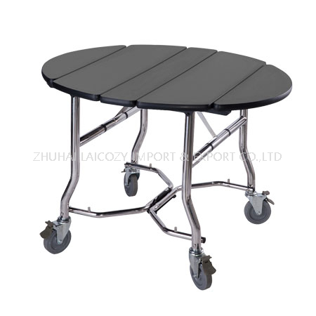 Foldable hotel stainless steel room service trolley
