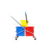 Cleaning Cart Down-press Double Plastic Bucket Mop Wringer