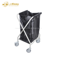 Stainless Steel black bag Foldable Hamper Laundry Carts 