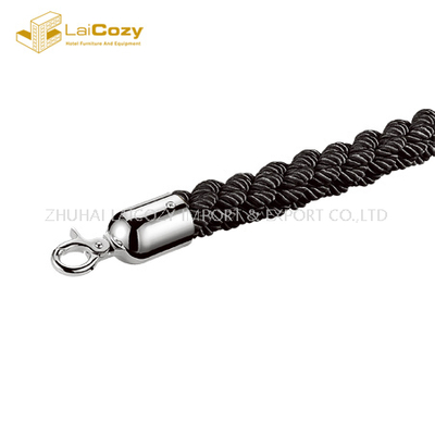 Black crowd control queue stanchion barriers rope