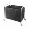 stainless steel laundry cart with black bag for hotel